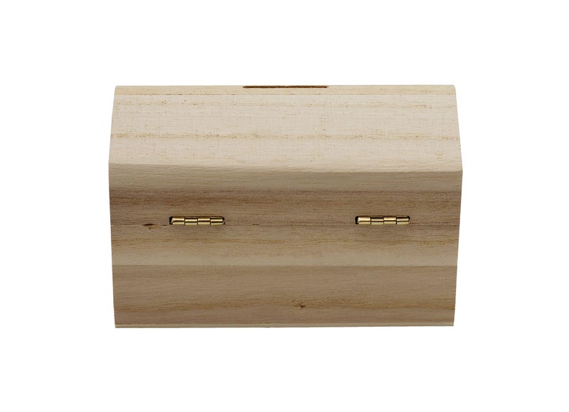 Creative Hobbies Pack of 6 Ready to Decorate Wood Treasure Chest Box Savings Bank with Coin Slot, Hinged Lid and Lockable Front Clasp, DIY Craft - Image 4